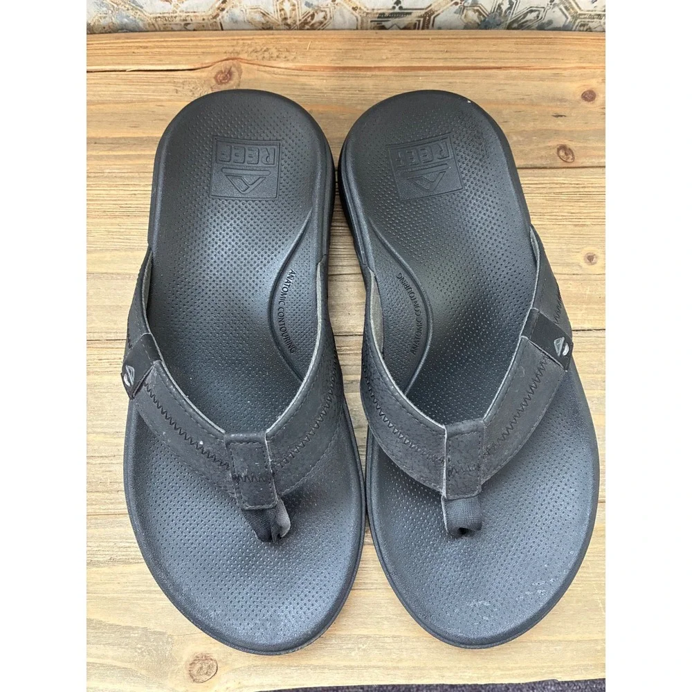 Reef Cushion Phantom 2.0 Black Flip Flop Sandals Mens Size 6
